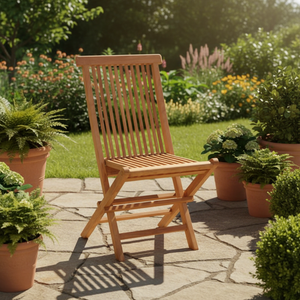 Lumina Lightweight <b>Folding</b> <b>Chair</b>-Modern Teak <b>Wood</b> Design for Outdoor Spaces & Parks Comfortable and Durable - Product Image 5