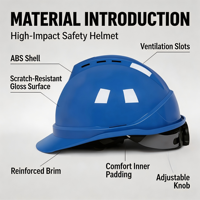 Casque de sécurité ventilé MSA V-Gard 500 PE haute résistance avec suspension à cliquet 4 points, logo personnalisé, vente en gros