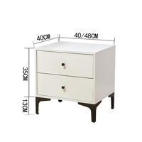 Table de chevet moderne en mélamine blanche pour chambre à coucher