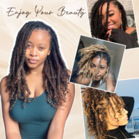 # Estensioni Dreadlock a 4 Tinte Marroni in Capelli Remy, Design alla Moda Goddess Locs, Lunga Durata con Estremità Ricci per Principianti