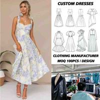 Fabricant de vêtements OEM, production et échantillonnage entièrement personnalisés pour robes et vêtements féminins, usine de marque privée