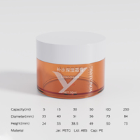 Les pots cosmétiques en plastique transparents d'emballage de PETG pour la crème de lotion des soins de la peau 5ml-250ml cogne le couvercle blanc 15ml 30ml 50ml 100ml