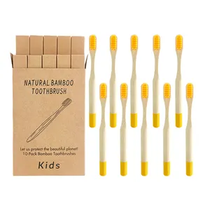 2020 Vbatty new style Custom Logo Color Wholesale Natural Adult kids bamboo toothbrush 12 pack