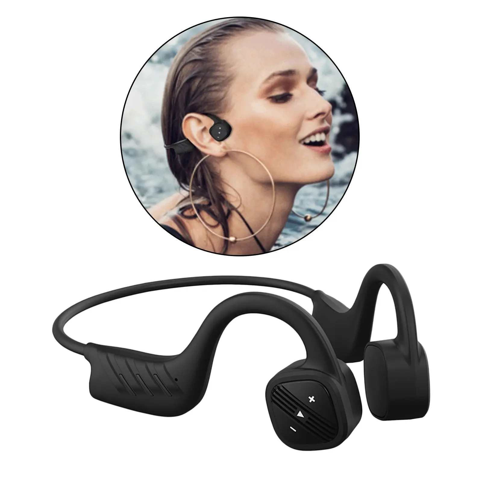 wholesale ipx8 waterproof swimming mp3 wireless ear-hook bone conduction headphones with Built-in Memory 8G MP3 Music Player