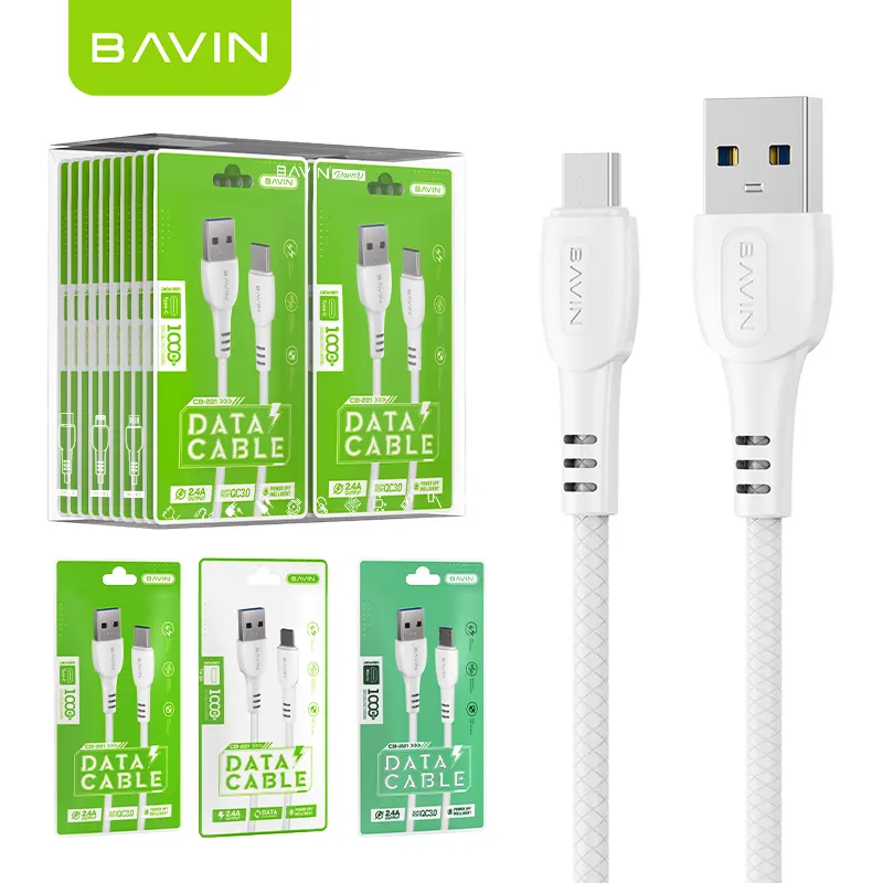 BAVIN טעינה מהירה מטען כבל USB אנדרואיד IOS מיקרו סוג-c כבל נתונים לטלפון נייד CB221