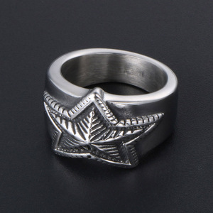 Anillo de Estrella de Acero Inoxidable SA971, Joyería de Moda Unisex, Regalo, Diseño Retro Metálico - Product Image 3