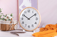 Jam Dinding Kayu Pinus Finishing Alami Modern Tanpa Suara Berdetak Dekorasi Rumah Jam Dinding Kayu