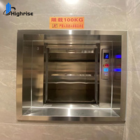 Montacargas Eléctrico para Restaurantes, Elevador de Alimentos para Cocina, Servicio de Entrega de Comida, con Cabina de Acero Inoxidable