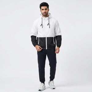 Custom Design Hiking Waterproof Windbreaker Jacket Men Knitted Zipper Stand Collar Front Logo Outdoor Jackets - Product Image 1