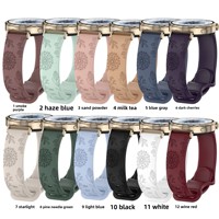 Nouveau bracelet en silicone respirant et doux avec motif floral gravé au laser pour Garmin 18/20/22 mm et pour GT6/5/4
