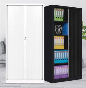 Modern Design Metal Sliding <strong>Roller</strong> Door File <strong>Cabinet</strong> Two PVC Tambour Door Steel Cupboard Adjustable Shelf for School Hospital - Product Image 3
