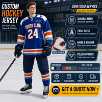 Jersey Hoki Es Cepat Kering Pesanan Grosir, Sablon Sublimasi Custom, Jersey Hoki untuk Latihan dan Pertandingan Tim Sekolah