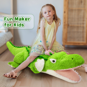 Cojín de Peluche de Cocodrilo Verde Premium Grande de 130 cm, Cojín de Suelo Extra Suave y Esponjoso <span class=keywords><strong>para</strong></span> Sala de Estar, Dormitorio, Oficina, Decoración de Habitaciones - Product Image 2