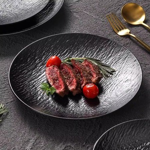 Creative Snack Stone Patterned Shallow Relief Pasta <b>Plate</b> Western Style Steak <b>Plate</b> <b>Melamine</b> Tableware Restaurant Dessert <b>Plate</b> - Product Image 2
