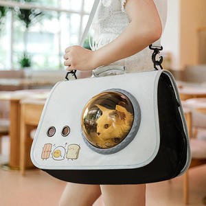 Convenient Foldable Pet Bag with Breathable Transparent Space Cover New Crossbody PU Handbag for <b>Cats</b> Pet Carriers - Product Image 3