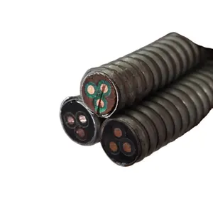 6awg solid copper EPDM insulated lead jacket steel tape armored ESP power cable flat and round sheath cable