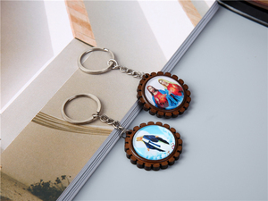 Promotion <span class=keywords><strong>Porte</strong></span>-clés en <span class=keywords><strong>bois</strong></span> durable de haute qualité avec impression UV, personnalisé avec l'image de l'icône de Jésus, <span class=keywords><strong>porte</strong></span>-clés religieux - Product Image 3