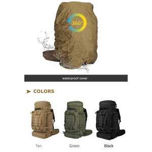 Sac à dos tactique best-seller pour la randonnée, le trekking et la salle de sport - Grand sac à dos imperméable Molle unisexe 77L+ vert camouflage avec kit d'outils - Product Image 6