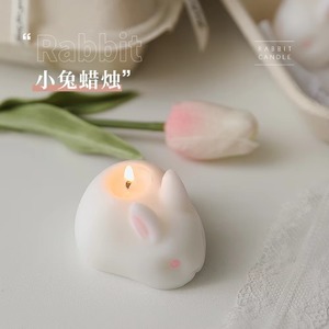 Bougies parfumées en cire de soja faites à la main, en forme de lapin mignon, cadeaux petits et adorables, prix direct usine le plus bas - Product Image 2