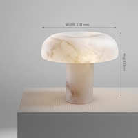 Lampe de table moderne personnalisée en marbre, forme champignon, avec abat-jour en marbre, lumière blanche neutre, garantie 3 ans pour la maison/le studio
