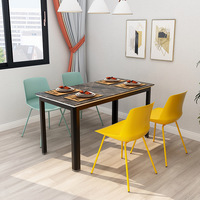 Ensemble de tables et de chaises de restaurant commercial de luxe léger, ensemble de table et de chaises de salle à manger en métal pour café, restaurant