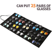 Rectangle Sunglasses Storage Bag Eyewear Display Case Felt Hanging Organizer Multi-Compartment Divider Wall-Mounted Pouch