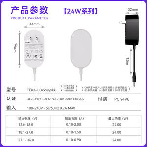 ริดเดิล 12V2A 24V1A อะแดปเตอร์แปลงไฟสำหรับอุปกรณ์ให้แสงสว่าง GB19510 EN61347 ป้องกันดวงตา PC ทนไฟ - Product Image 4