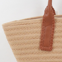 Sac fourre-tout d'été en corde tressée écologique, grand sac à main à bandoulière pour femme, idéal pour les voyages à la plage