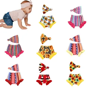 Hot Sale Baby Girl Bloomers Shorts Groothandel Mooie Comfortabele Shorts En Mutsen Twee Stukken Set Voor Meisjes Baby Peuters