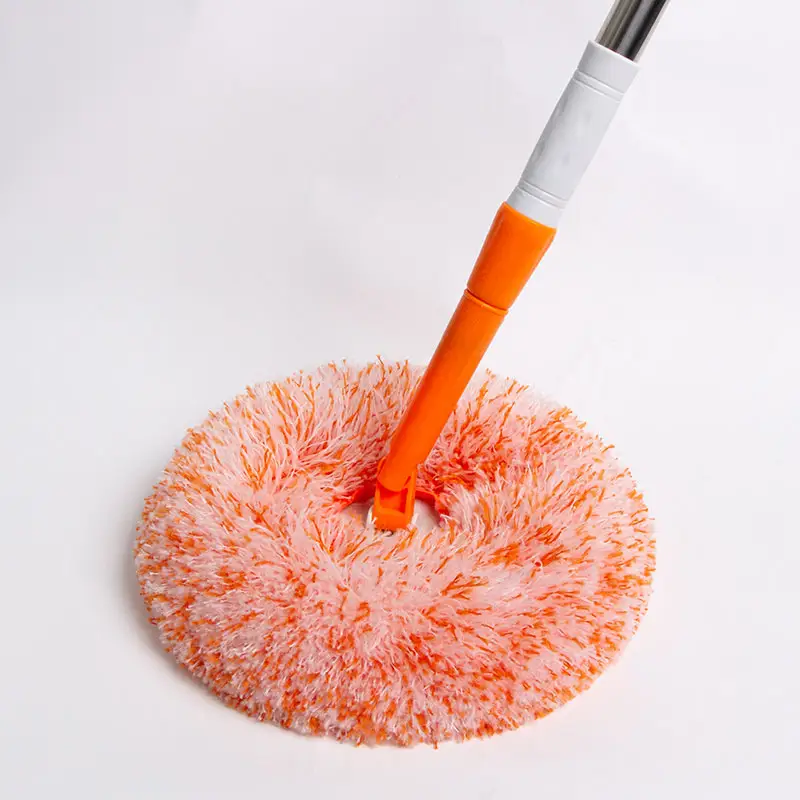 Multi-Functional Orange Color 180 CM Long Telescopic Steel Handle 360 Rotatable Chenille Microfiber Clean Round Mop