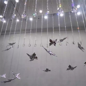 Lustre moderne en verre soufflé fait main, design papillon, décoration artistique, luminaire suspendu contemporain pour plafond, à intensité variable, <span class=keywords><strong>50</strong></span> faisceaux, 4100K - Product Image 3