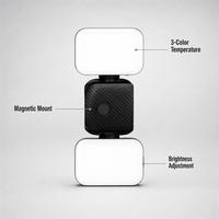 Luce LED Magnetica per Selfie e Videocamere d'Azione, 3 Temperature di Colore, Luminosità Regolabile, Alimentazione USB