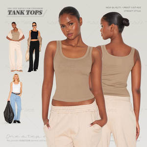 विंटेज ब्राउन रिब बुना हुआ स्वेटर गर्मियों बांस कपास महिलाओं की आस्तीन वाली टी-शर्ट क्रू गर्दन स्लिम फिट वेस्ट - Product Image 1