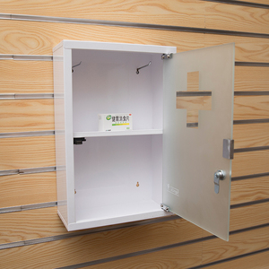Kit médico de uso doméstico, botiquín de Metal, cerradura de llave, montaje en pared, almacenamiento <span class=keywords><strong>seguro</strong></span>, cajas fuertes blancas, caja de medicamentos, embalaje - Product Image 4