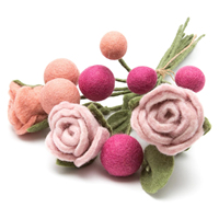 Bouquet de fleurs artificielles en feutre polyester, boule de fleurs en feutre multicolores, fleurs en feutre pour la décoration