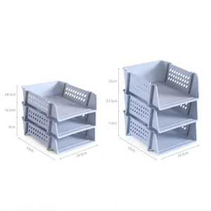 Tập tin tổ chức Stackable tập tin giá đơn giản giấy tờ giá đa chức năng A4 tập tin lưu trữ khay nhựa nhiều lớp tài liệu