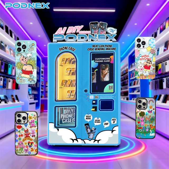 PodNEX Fully Automatic Diy Phone Case Vending Machine Mobile Phone Case Printing Vending Machine for Retail Stores and Kiosks