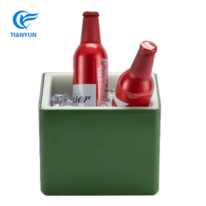 Hot bán biểu tượng tùy chỉnh vuông PS nhựa Xô đá xách tay Sâm banh Xô đá với nắp - Product Image 3