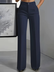 Pantalon décontracté et tendance pour femme, taille haute, coupe ample, à rayures, pour le sport en extérieur, en polyester/nylon écologique, avec cordon de serrage, collection Printemps, ODM - Product Image 1