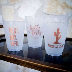 Vasos Flexibles Personalizados Esmerilados Irrompibles, Vasos de Recuerdo para Boda, Vasos Modernos para Fiesta de Bodas - Product Image 1