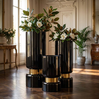 Décoration de luxe moderne, grands pots à fleurs en métal, décoration de salon, vase sur pied, pots et jardinières pour la maison et le jardin