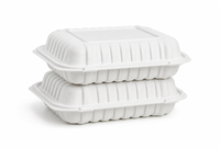 Contenants alimentaires jetables en MFPP noir extra profonds de 9x9x3,4 pouces, 47 oz, 1400 ml, boîte bento carrée jumbo pour les repas en famille