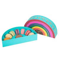 Boîtes d'emballage à gâteaux et desserts avec plateau Blister Transparent, de luxe écologique, rondes, pour ranger des macarons, 12 pièces