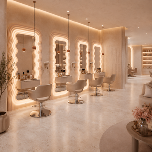 Custom Beauty <b>Salon</b> Furniture Hair <b>Salon</b> Interior Design Solution <b>Reception</b> <b>Desk</b> Styling Station - Product Image 3