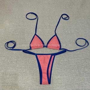 ชุดบิกินี่เซ็กซี่แบบ 2 ชิ้น สีสันตัดกัน พร้อมโลโก้แบบกำหนดเองของบราซิล ปี 2025 สำหรับผู้หญิง ชุดว่ายน้ำชายหาด - Product Image 5