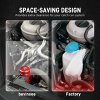 Kit de Reubicación del Depósito de Líquido Limpiaparabrisas BEVINSEE para VW MK7 Golf R
