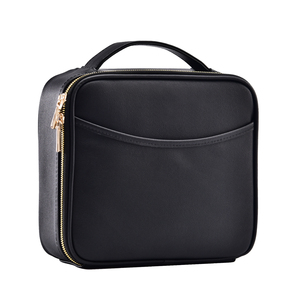 Leather Makeup Travel <b>Bag</b> Portable Cosmetic Storage <b>Bag</b> with Adjustable Dividers Brushes Holder for Makeup Artist Nail <b>Tech</b> - Product Image 1