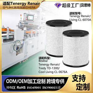 Best H13 H12 H11 True <b>HePa</b> Activated Carbon Pleated Filter Element For Tenergy Renair Living Cl 6070A <b>Air</b> <b>Purifier</b> - Product Image 5