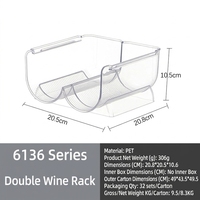 Range-bouteilles transparent en PET peu encombrant, design moderne, organisateur de vin et de bière sur pied, empilable