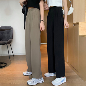 Pantalon large décontracté taille haute style coréen vintage pour femme, coupe bootcut fluide, en stock, nouvelle collection été 2024 - Product Image 3